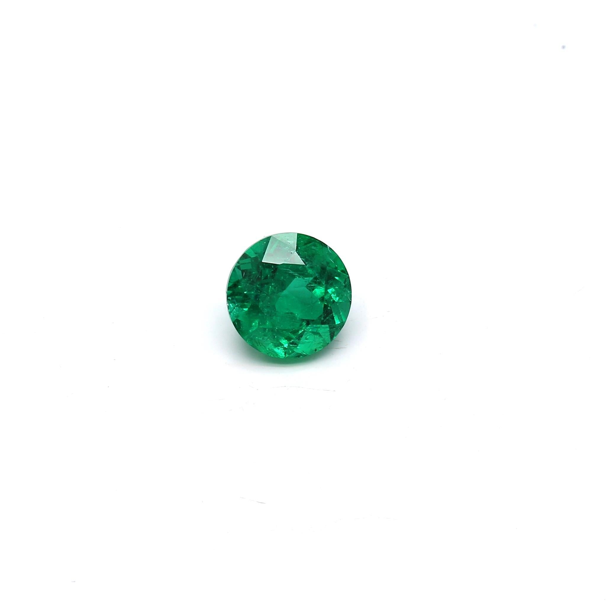 1.37 ct. Round Brilliant Emerald GRS Moderate