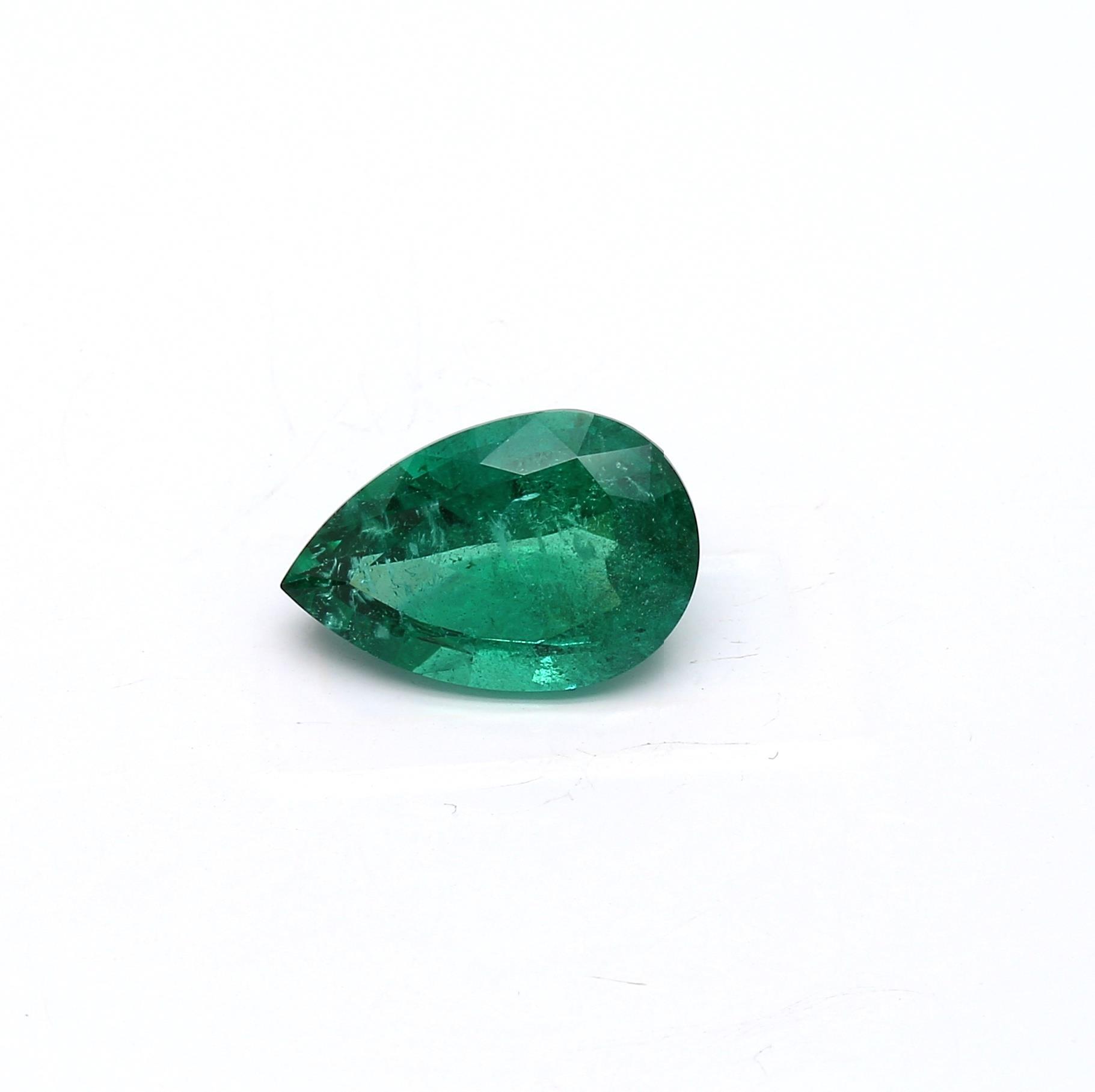 2.45 ct. Pear Shape Emerald GRS Minor