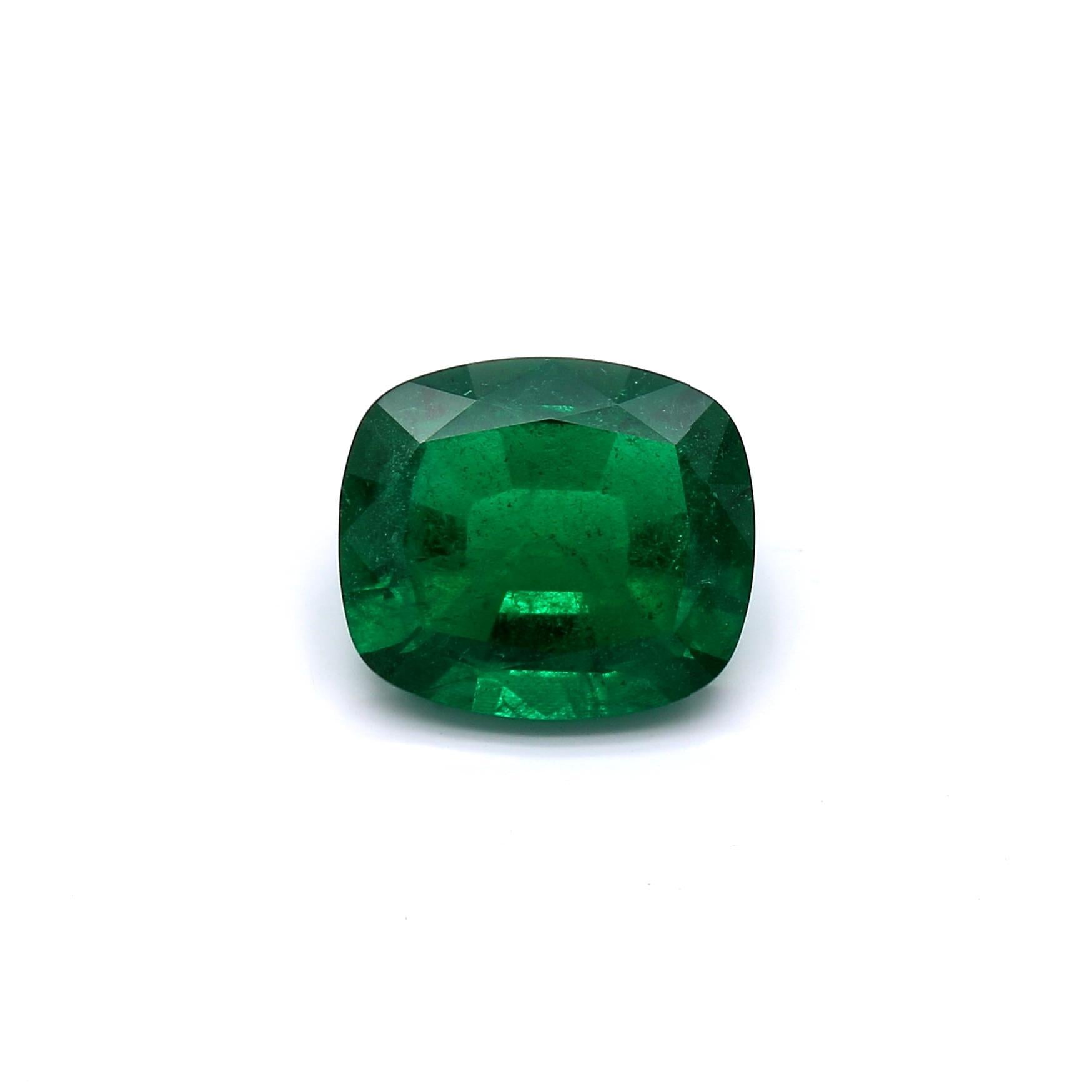 4.44 ct. Cushion Emerald GRS Insignificant