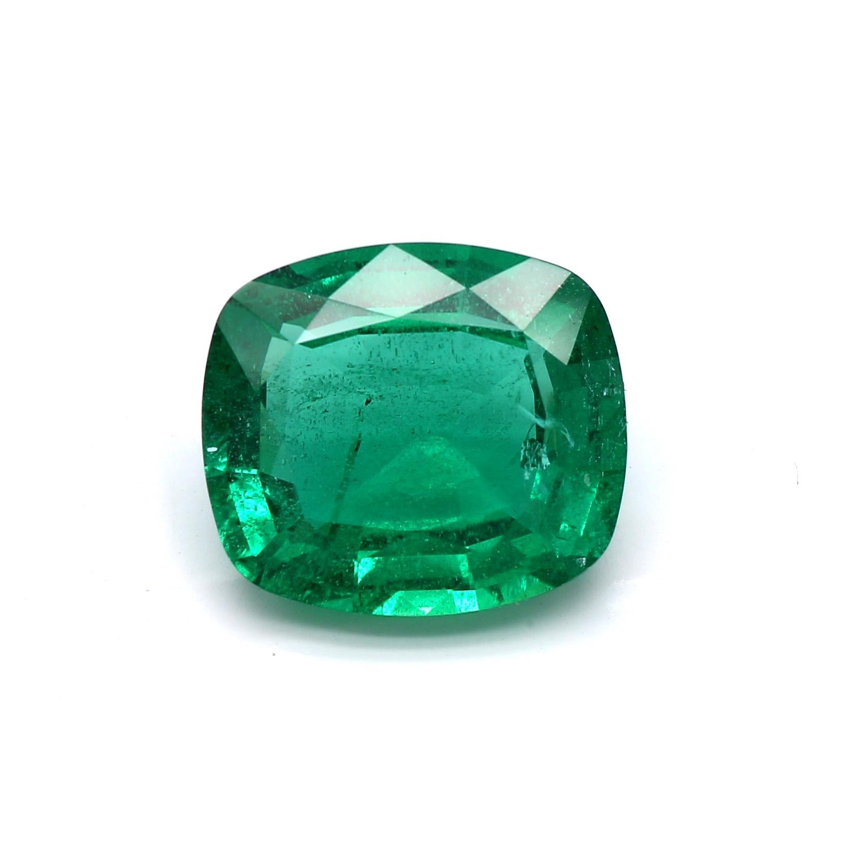 2.71 ct. Cushion Emerald ICA Minor