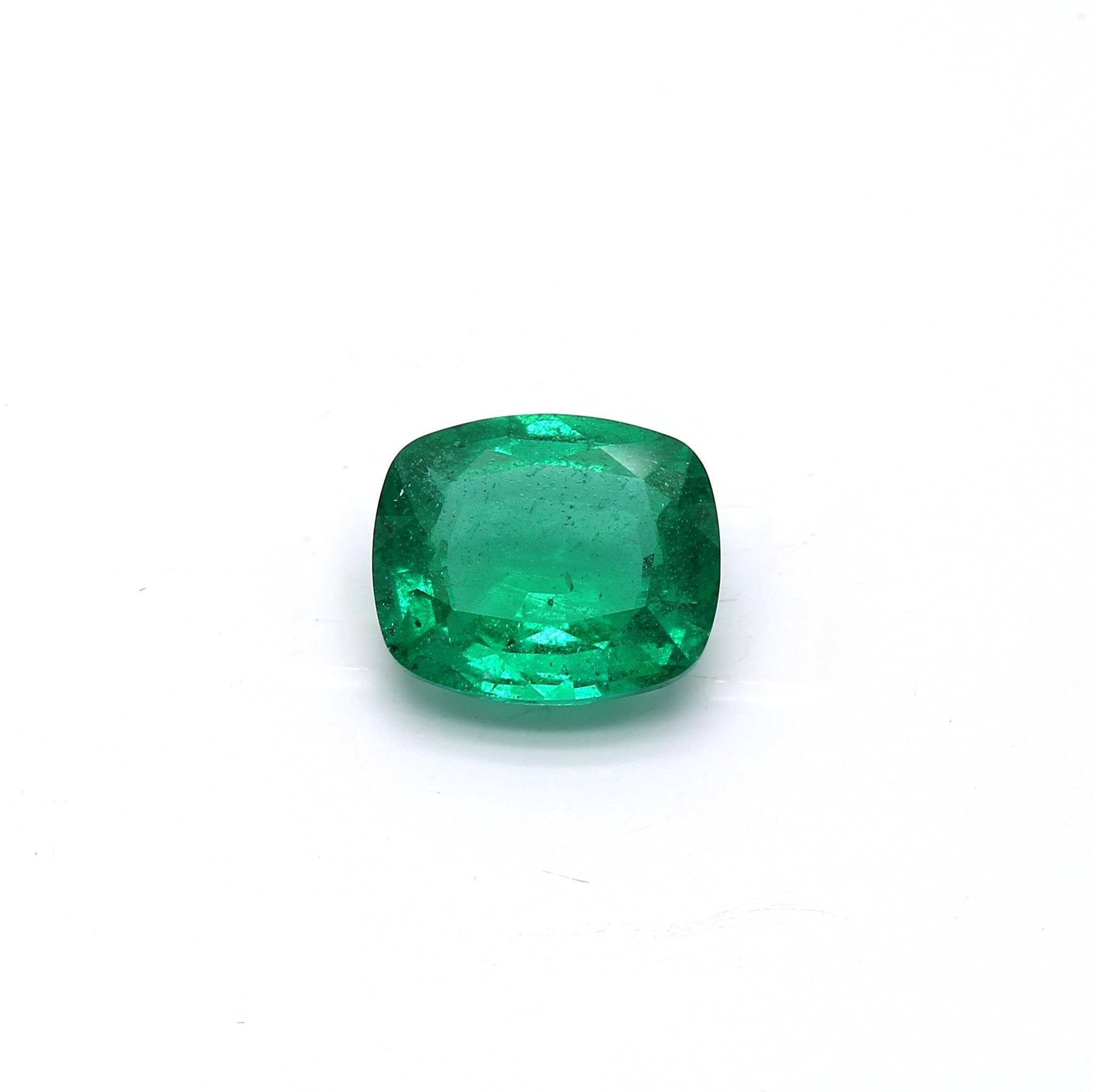 3.21 ct. Cushion Emerald GRS Insignificant