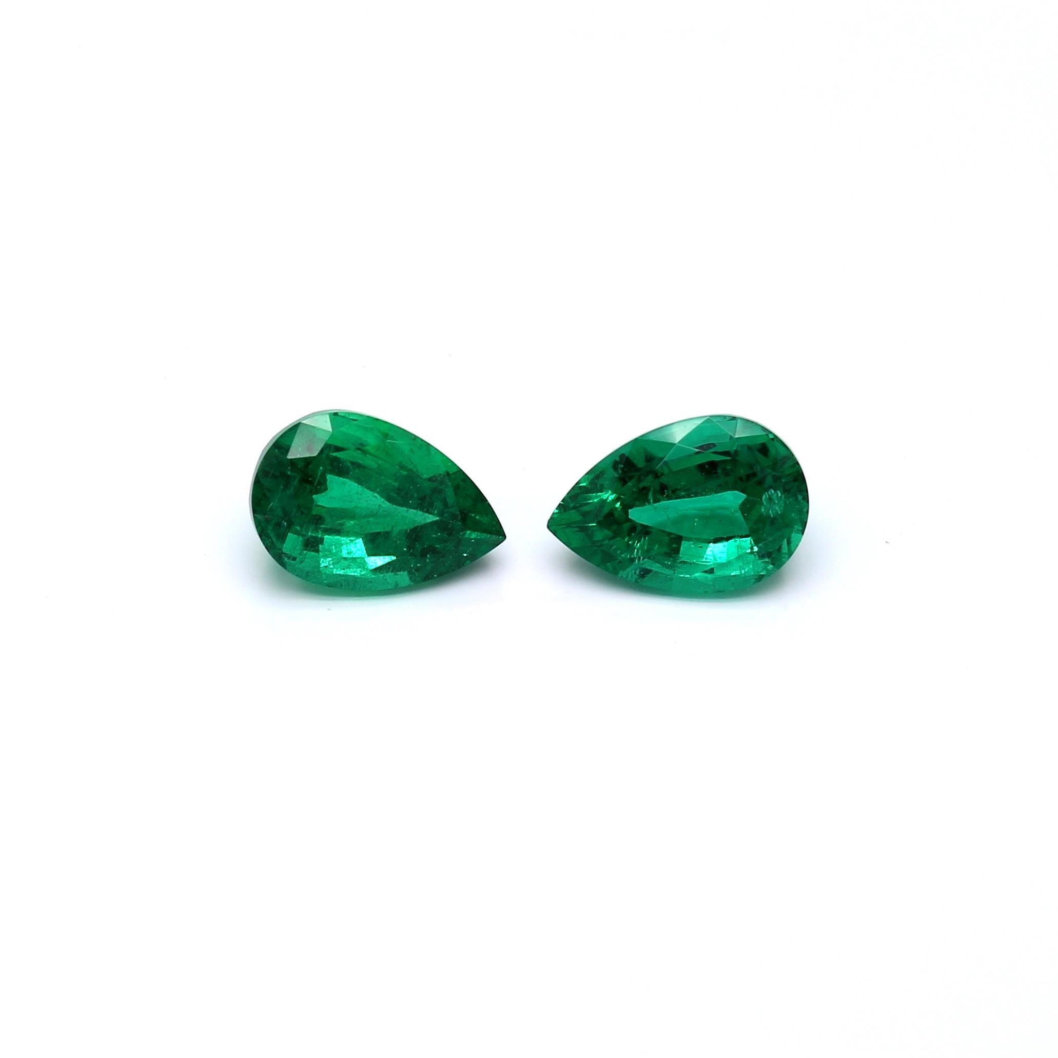 1.35 ct. Pear Shape Emerald ICA Minor