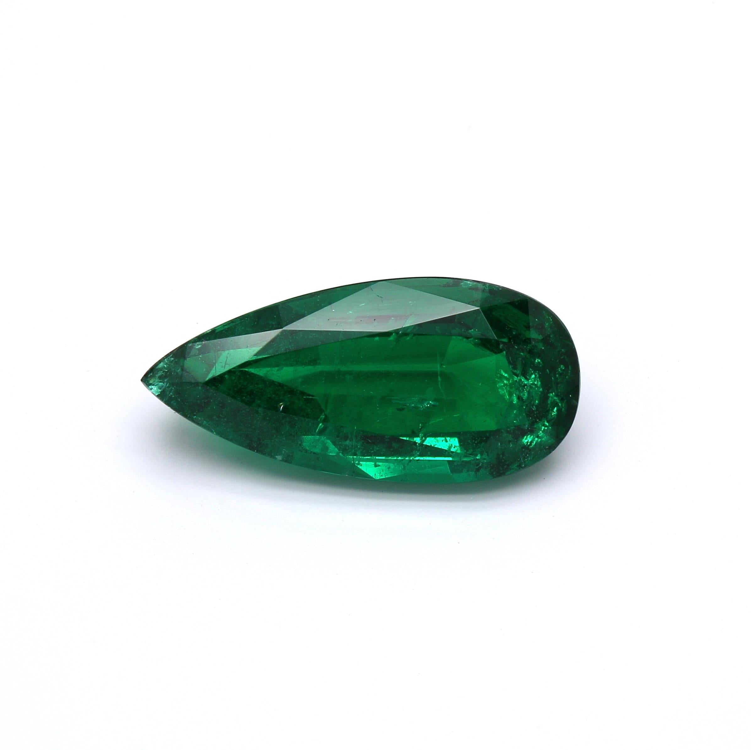9.79 ct. Pear Shape Emerald GRS Minor