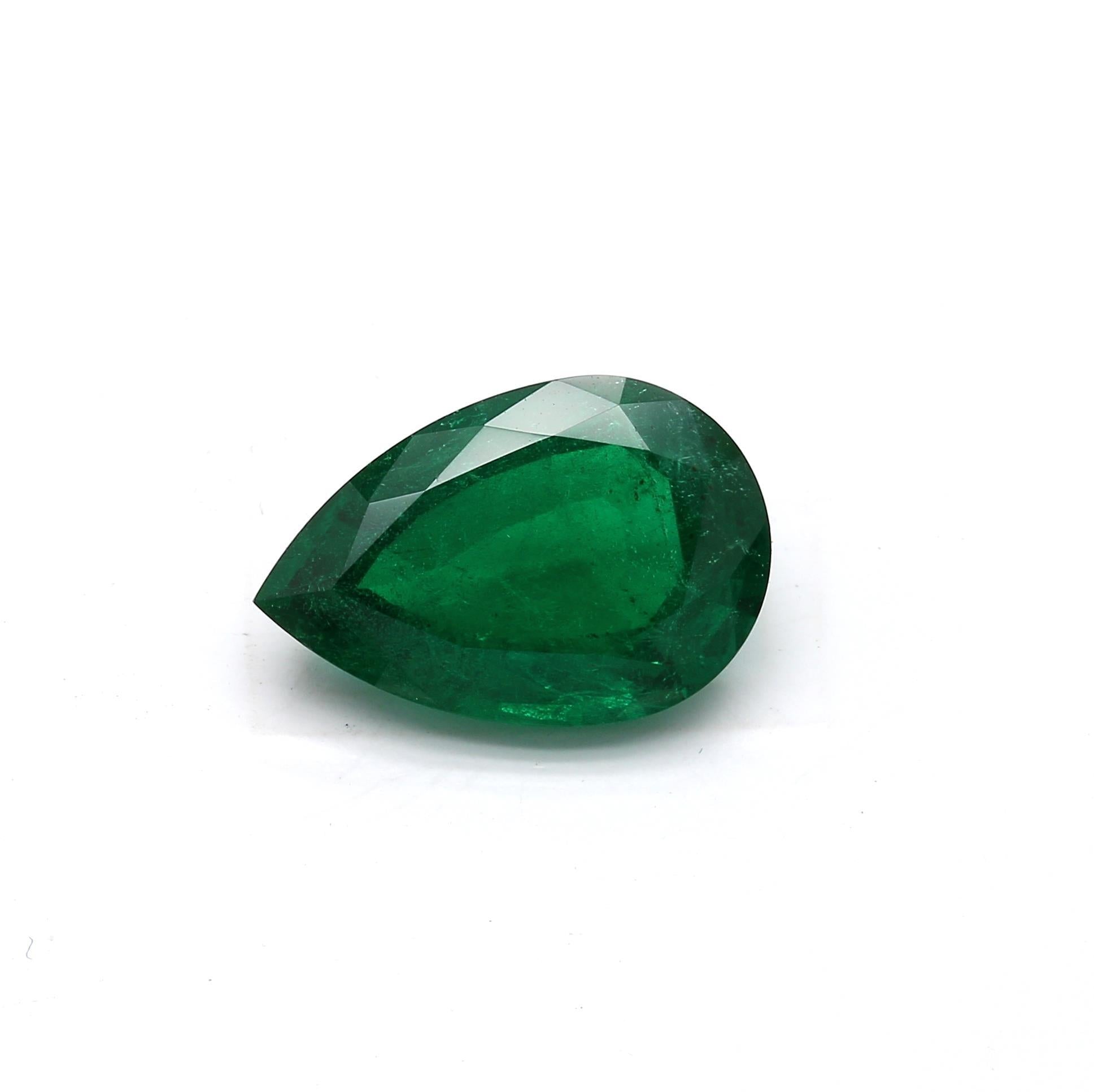5.07 ct. Pear Shape Emerald GRS Insignificant