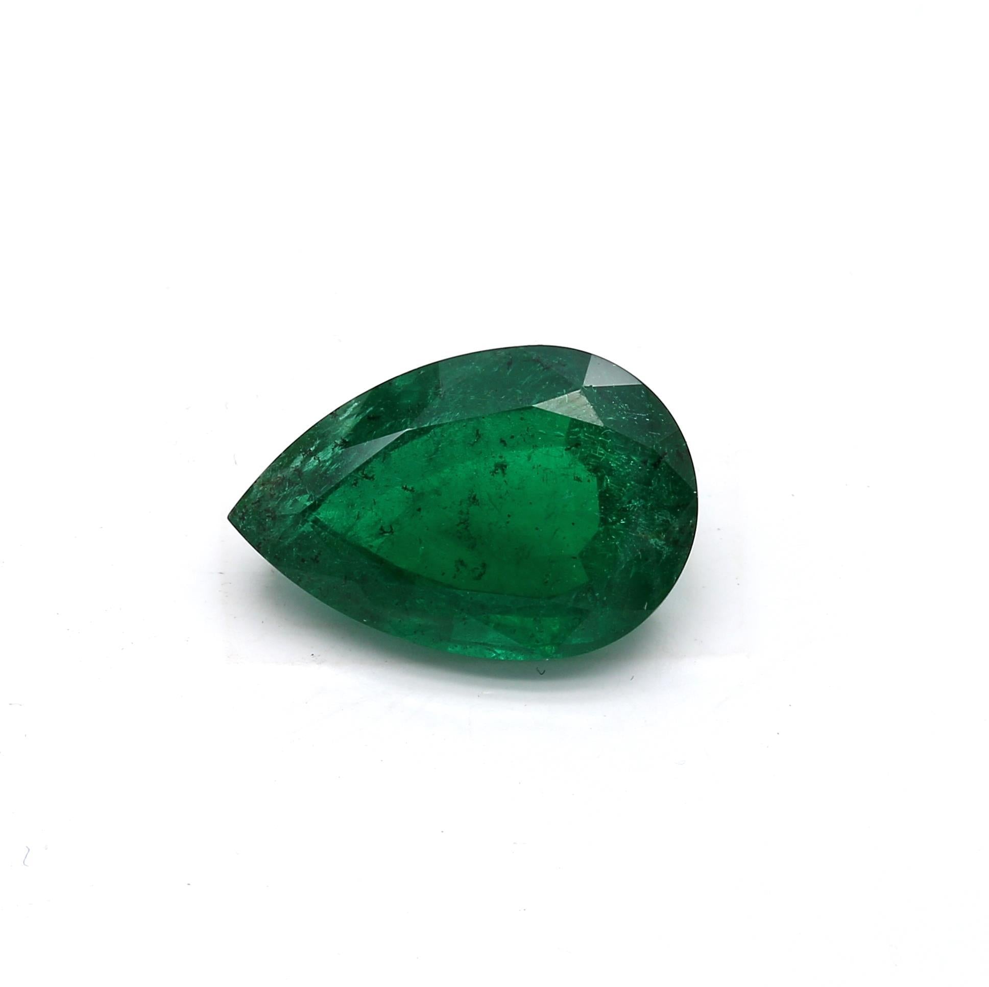 5.21 ct. Pear Shape Emerald GRS Minor