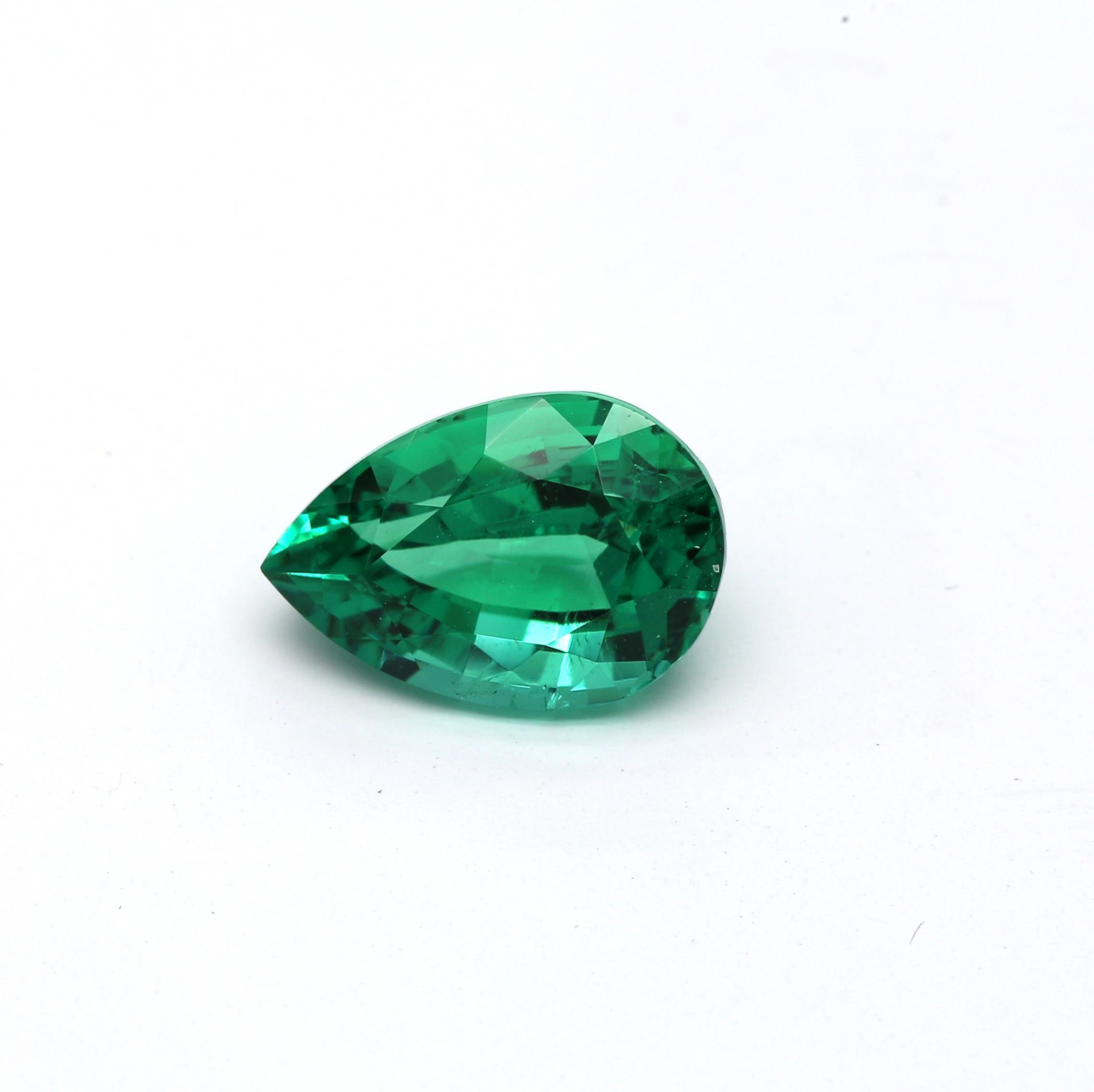 2.01 ct. Pear Shape Emerald GRS Minor