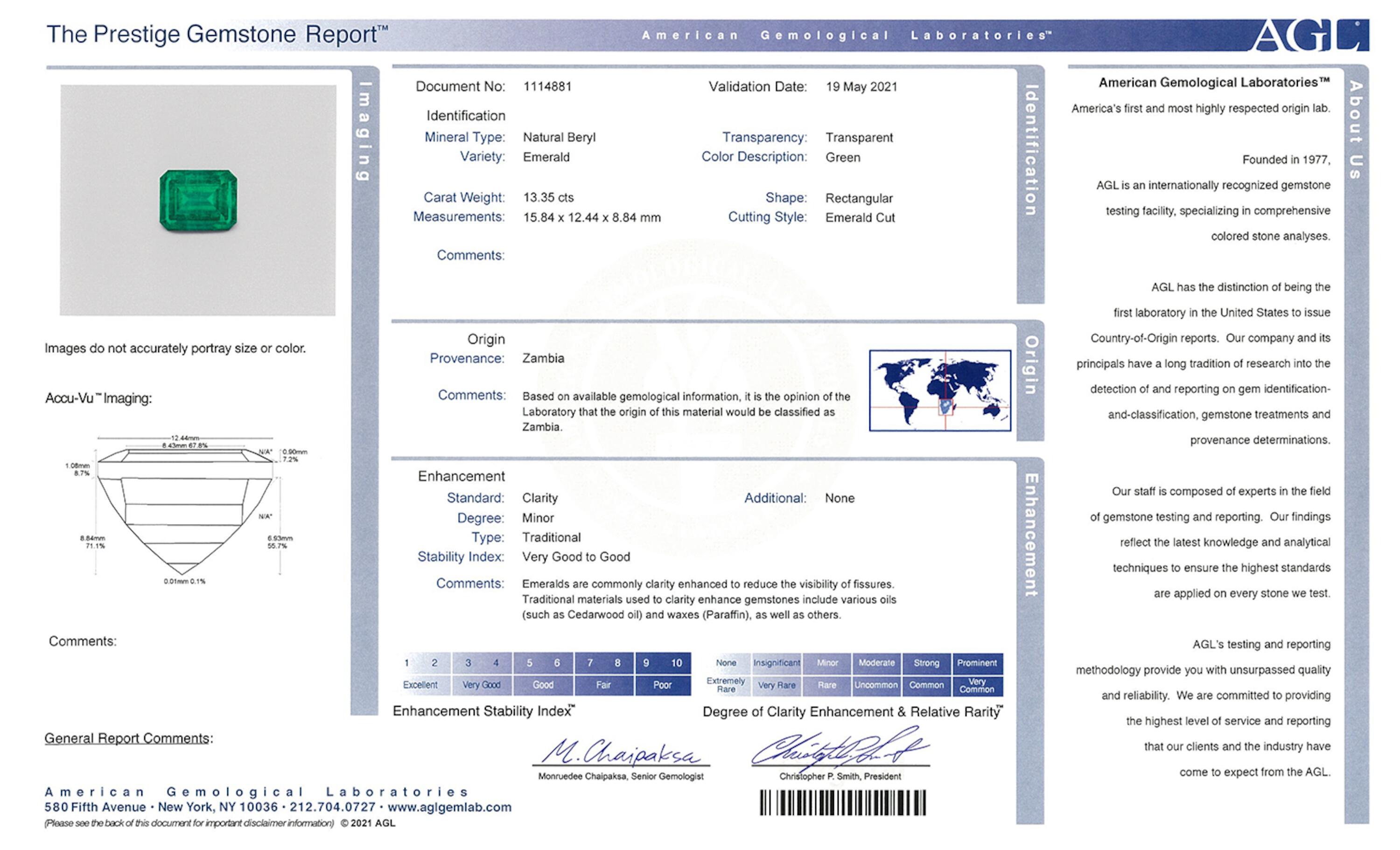 13.35 ct. Emerald AGL Minor