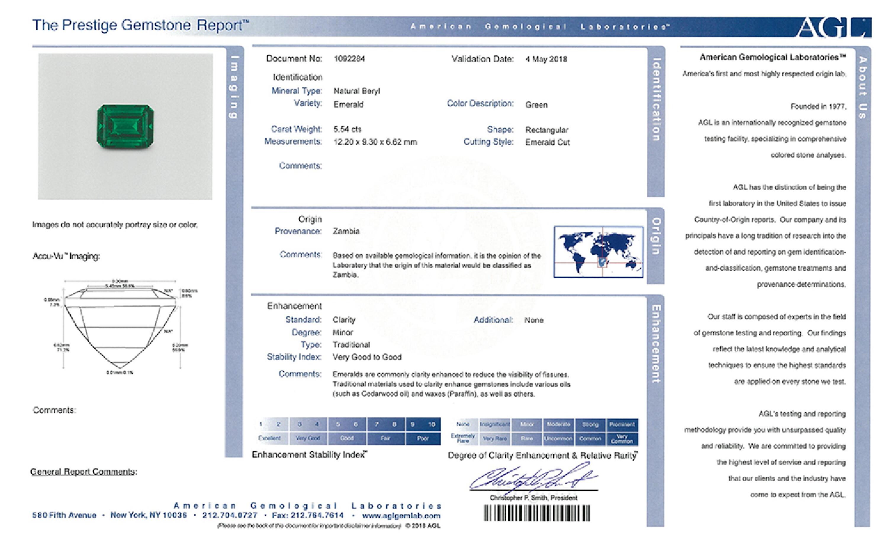 5.54 ct. Emerald AGL Minor