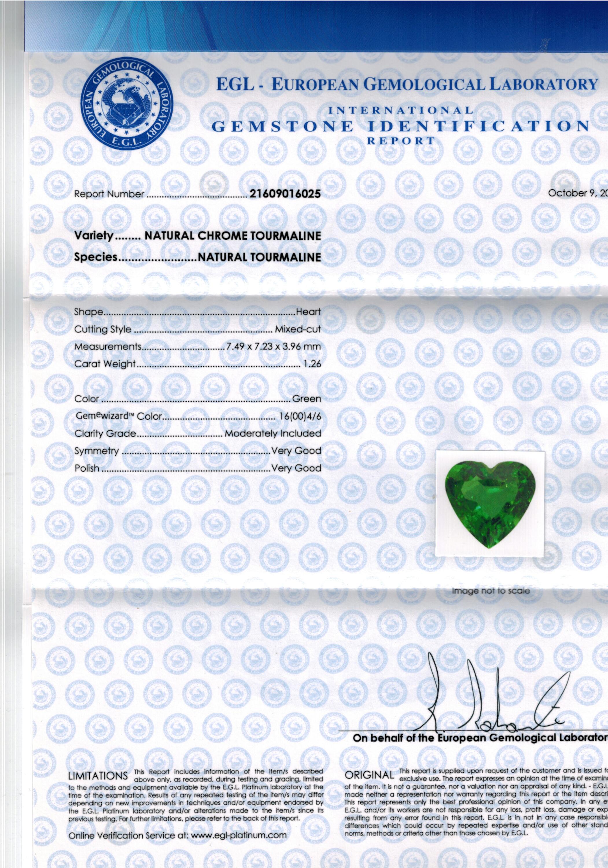 1.26 ct. Heart Shape Tourmaline EGL