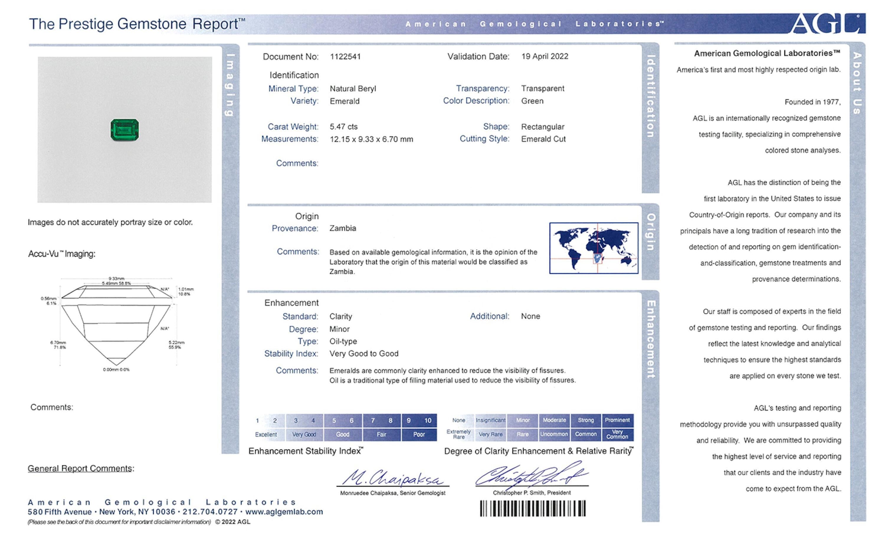 5.47 ct. Emerald AGL Minor