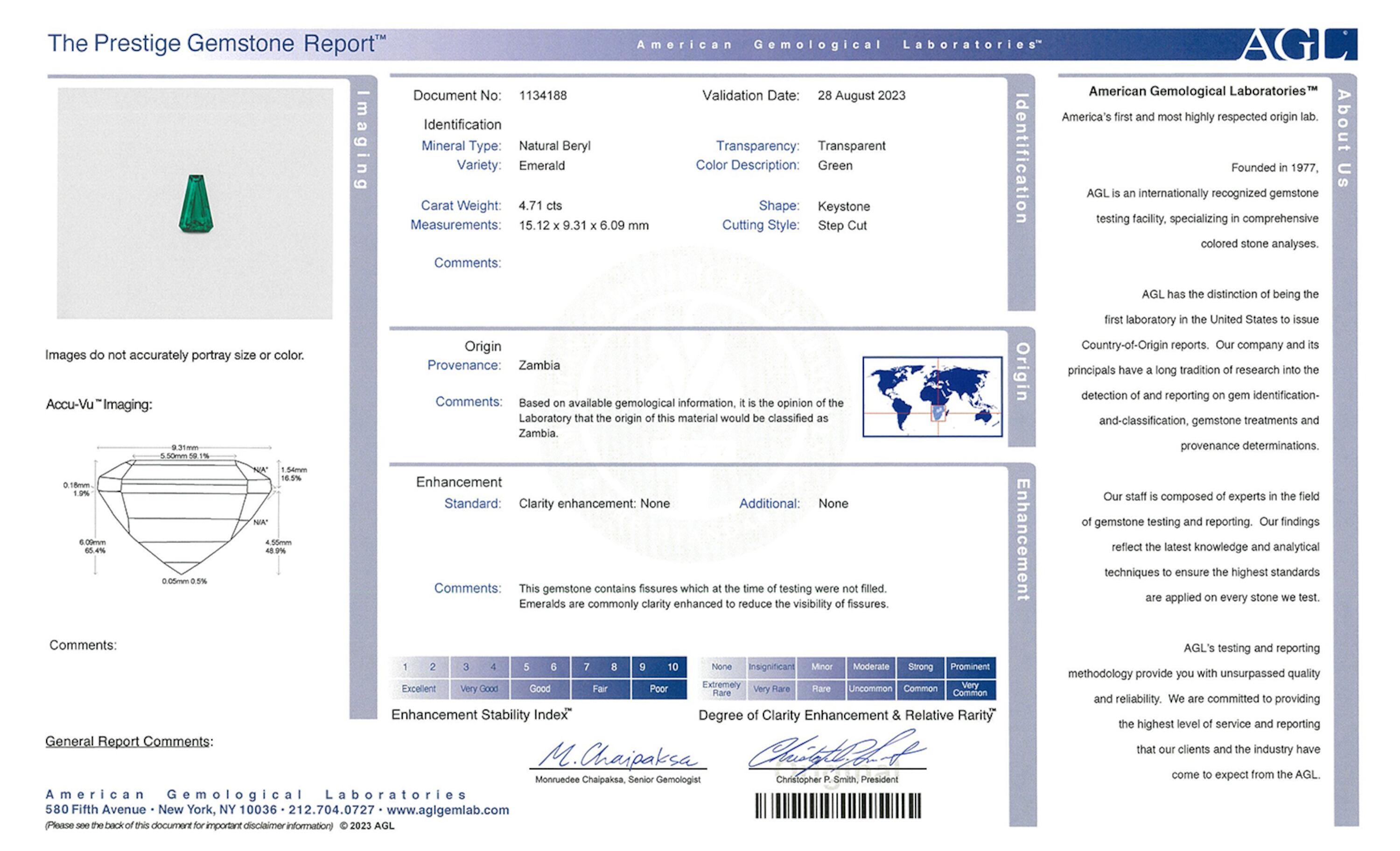4.71 ct. Emerald AGL No Oil