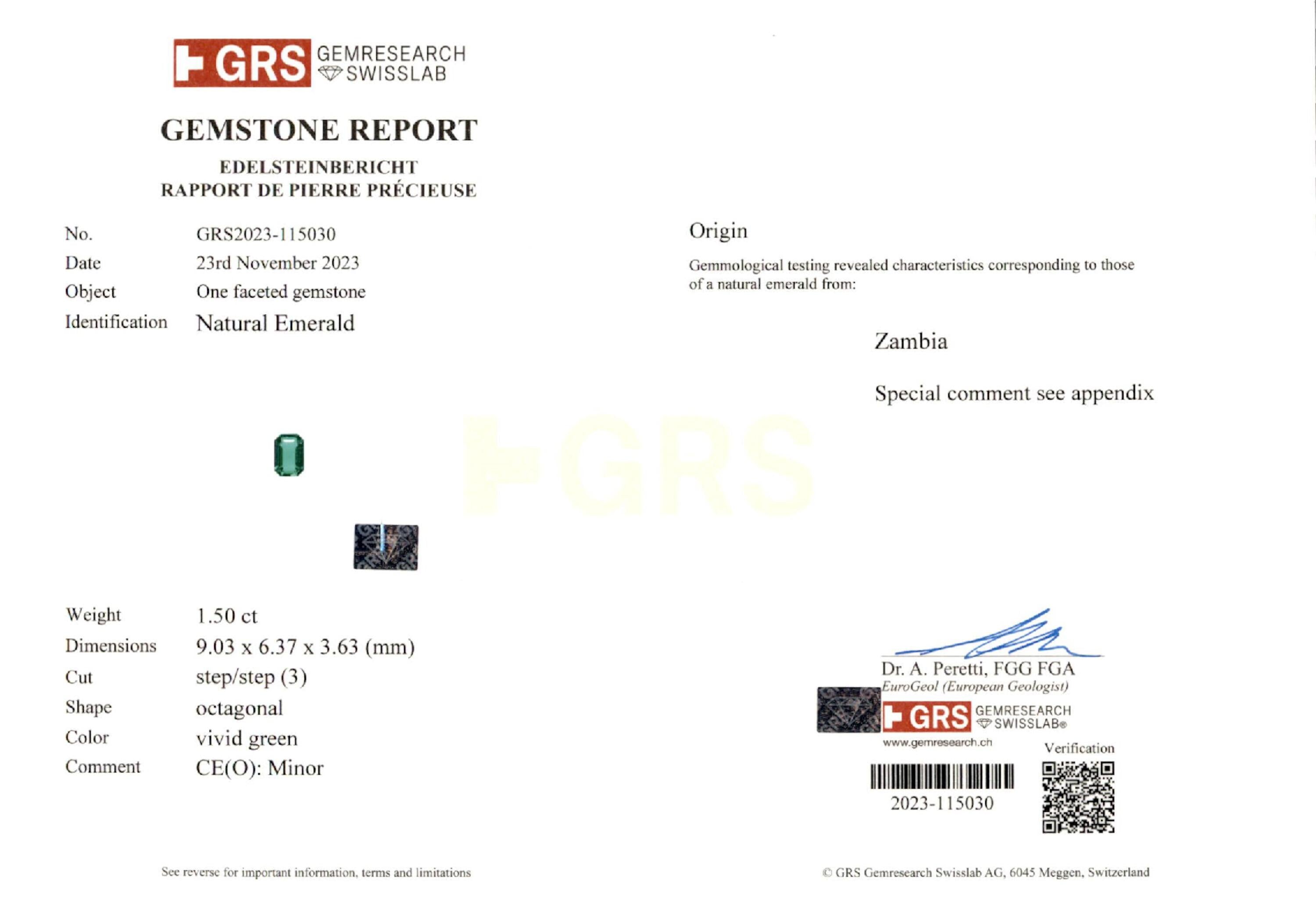 1.50 ct. Emerald GRS Minor