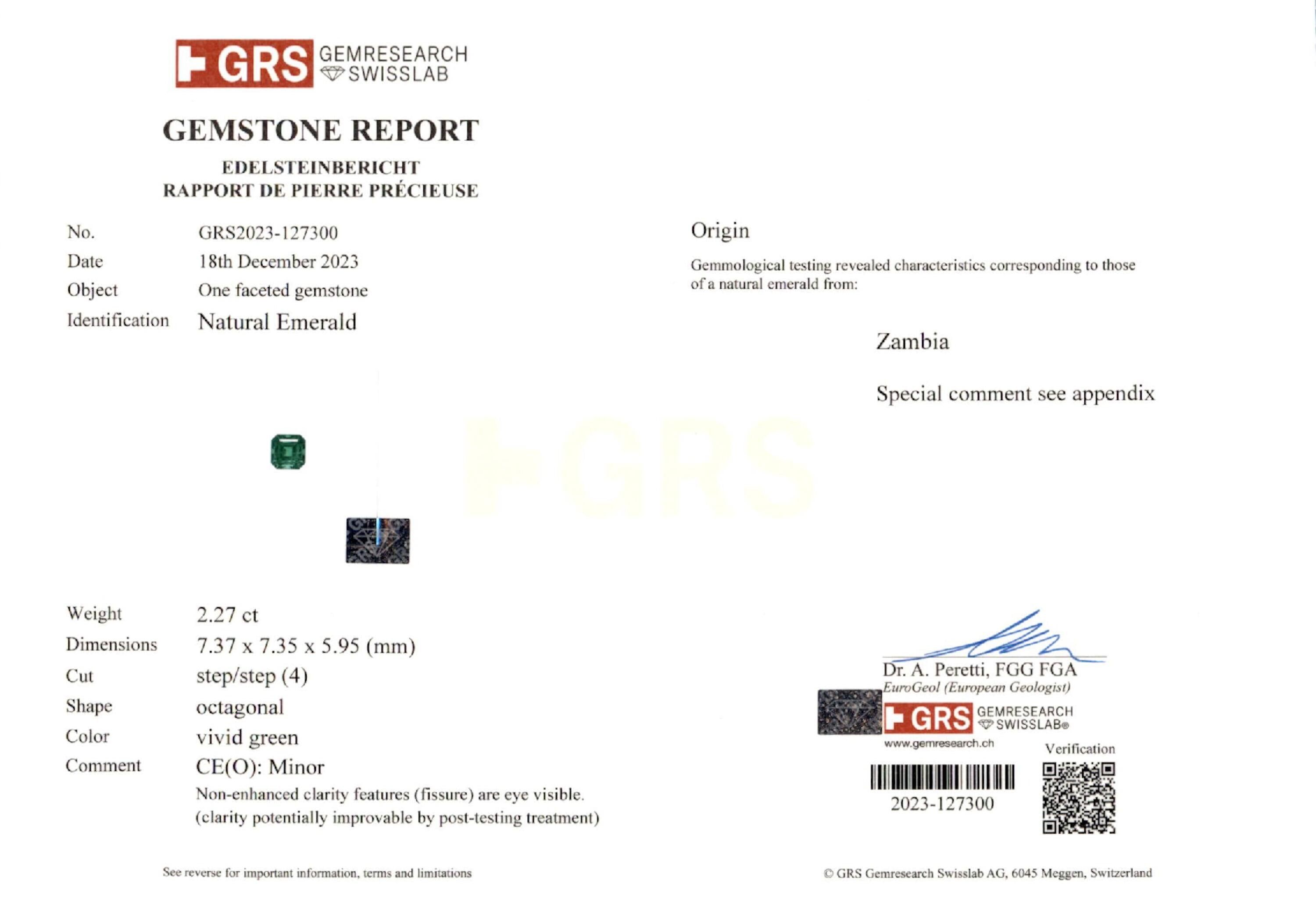 2.27 ct. Emerald GRS Minor