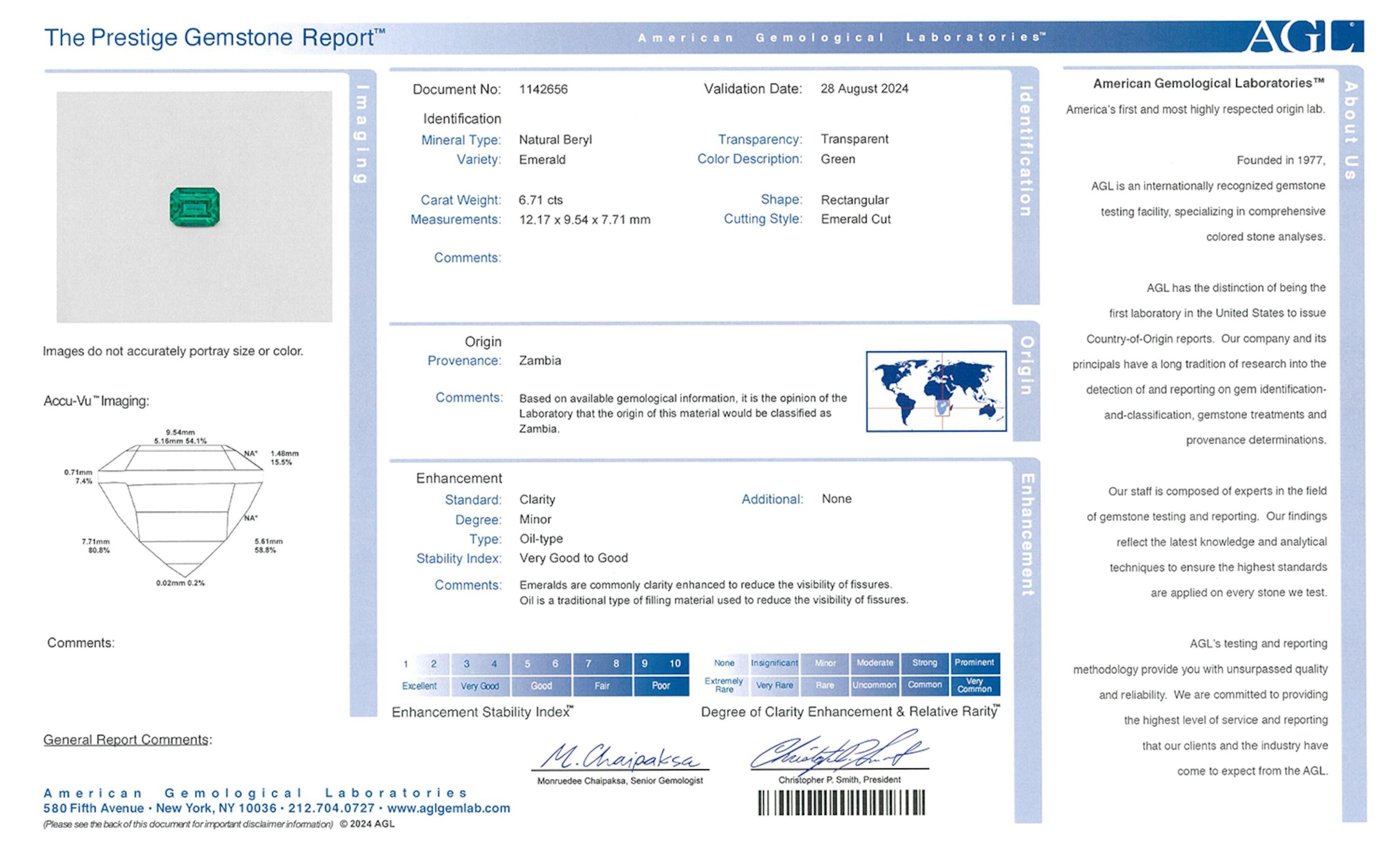6.71 ct. Emerald AGL Minor