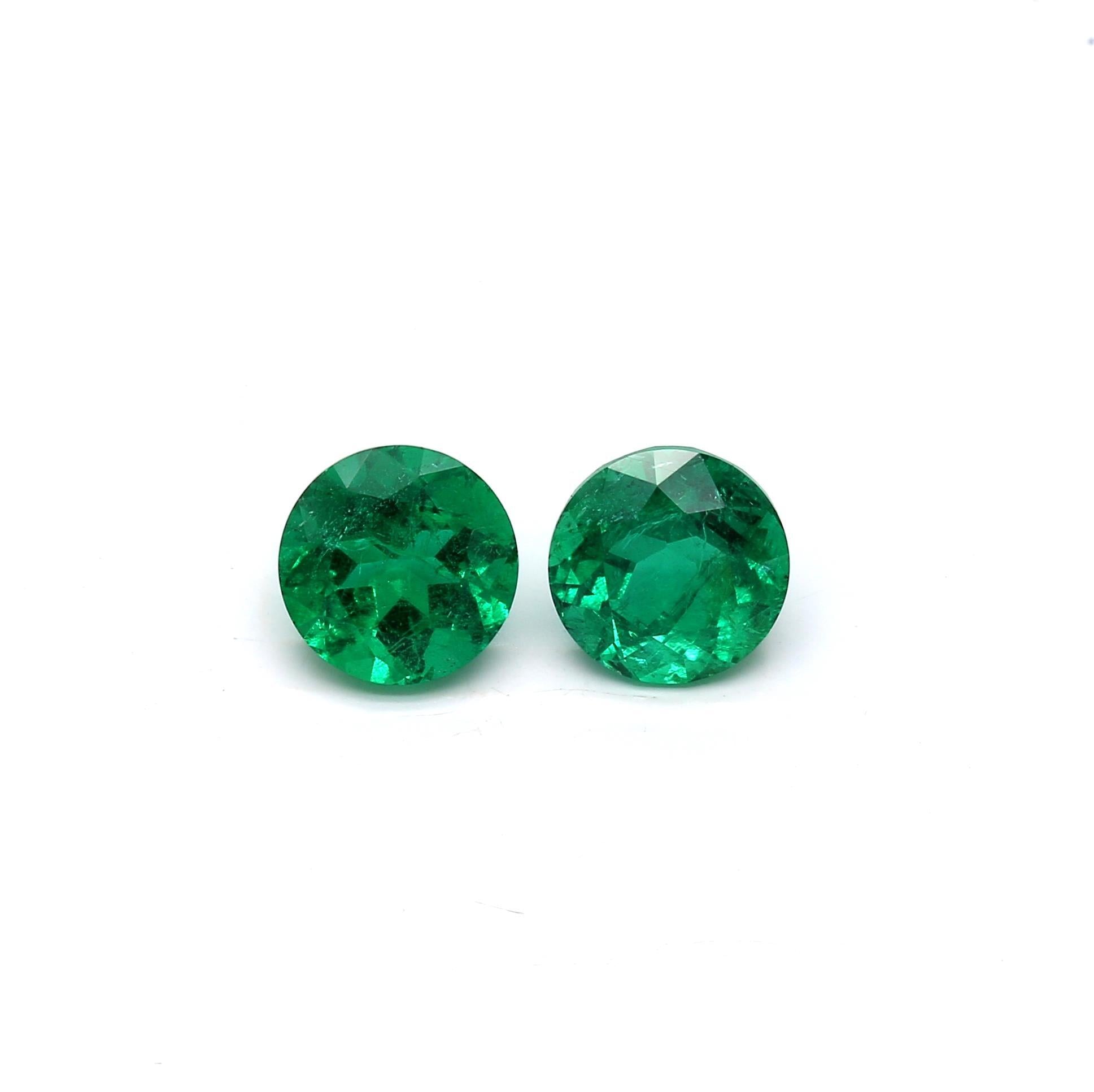 1.37 ct. Round Brilliant Emerald GRS Moderate
