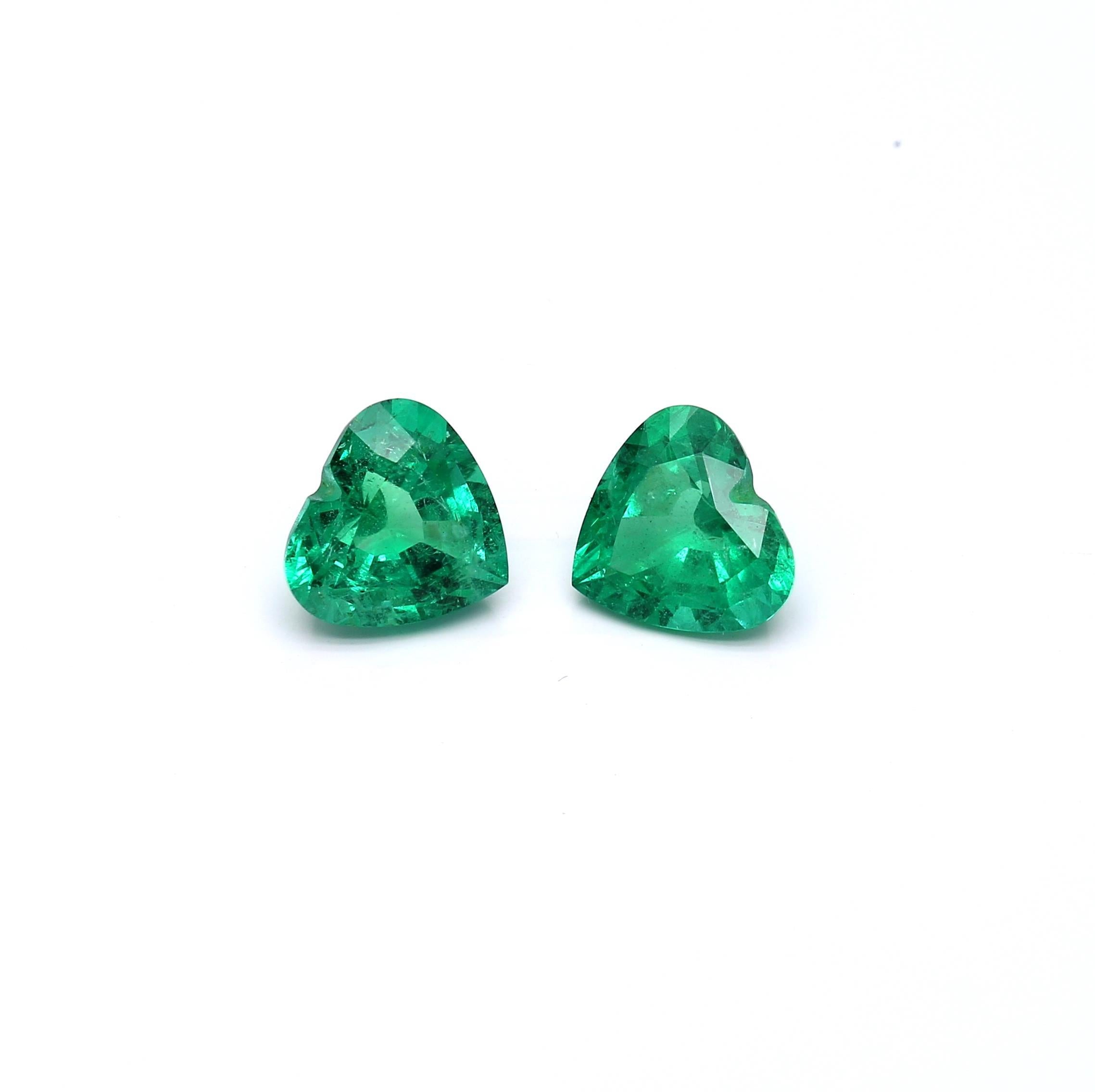 1.66 ct. Heart Shape Emerald GRS Minor to Moderate