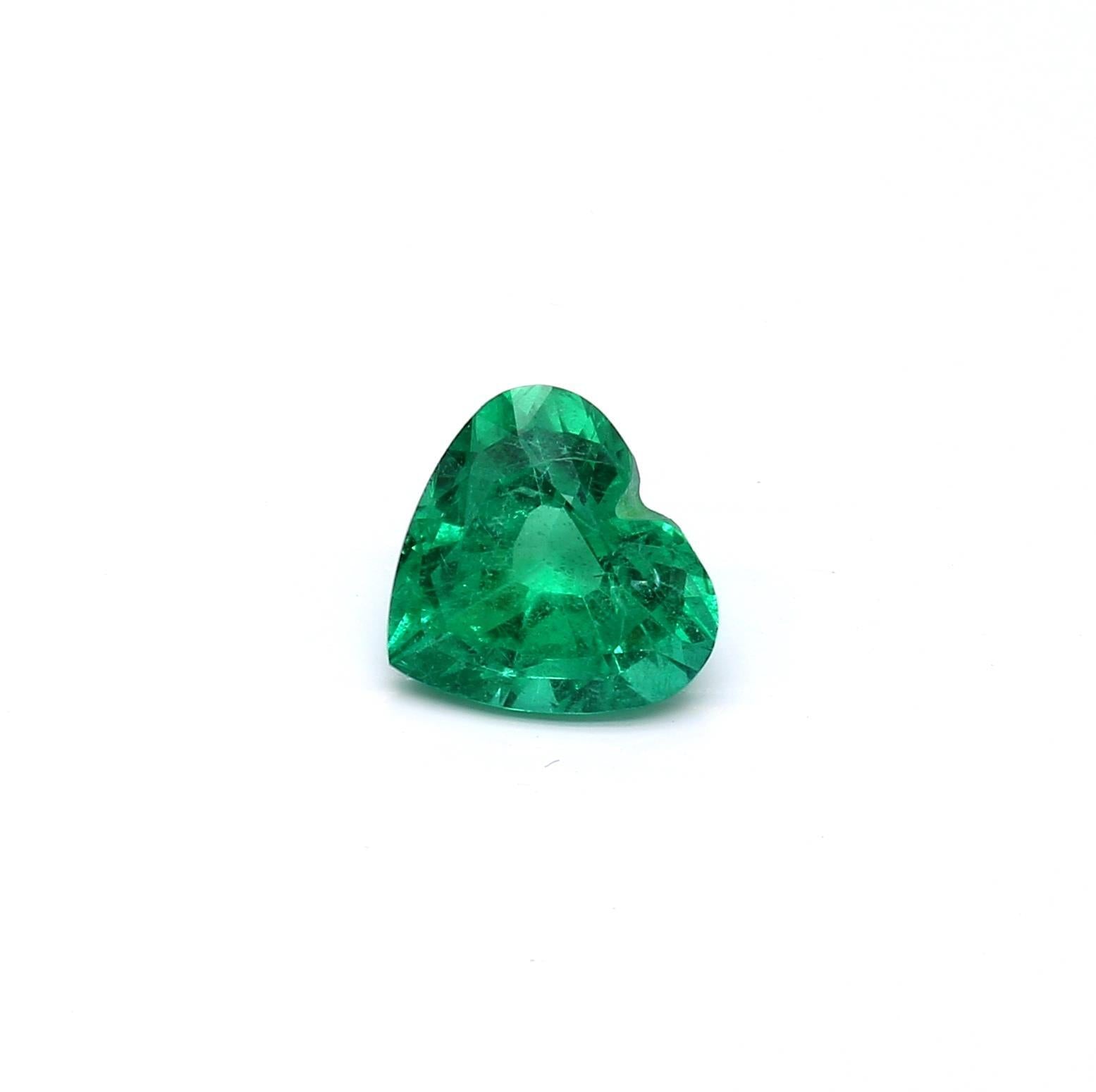 1.66 ct. Heart Shape Emerald GRS Minor to Moderate