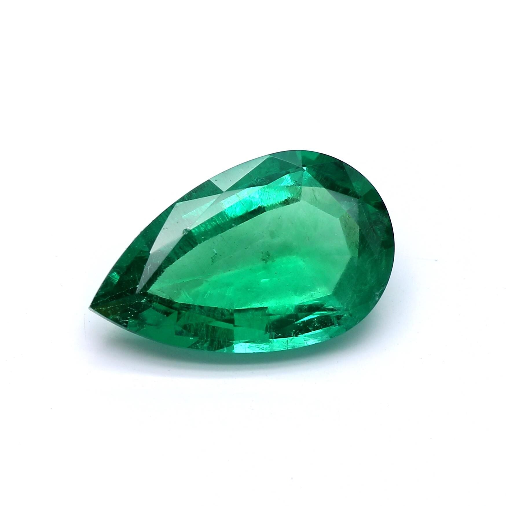 2.39 ct. Pear Shape Emerald ICA Minor