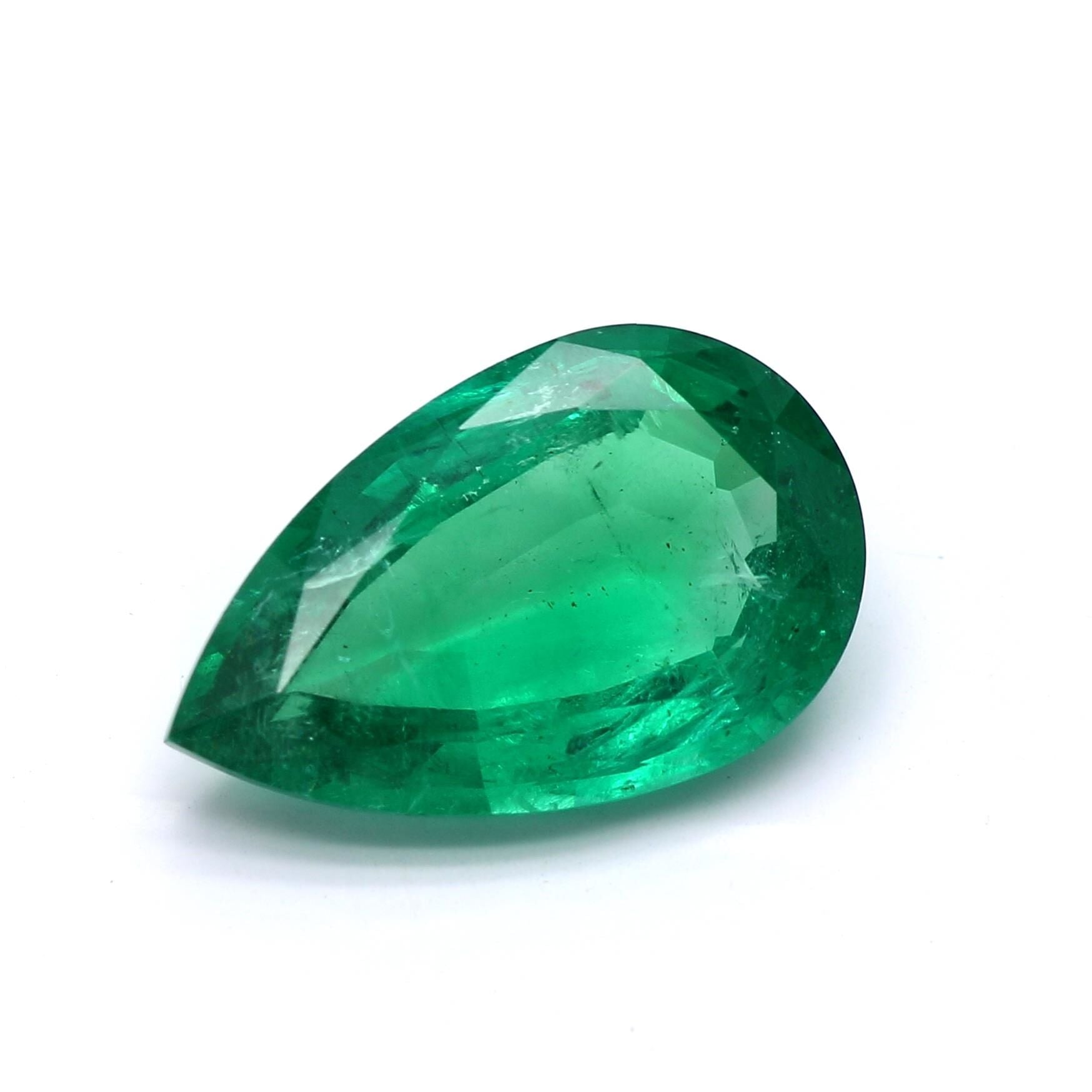 3.15 ct. Pear Shape Emerald ICA Minor