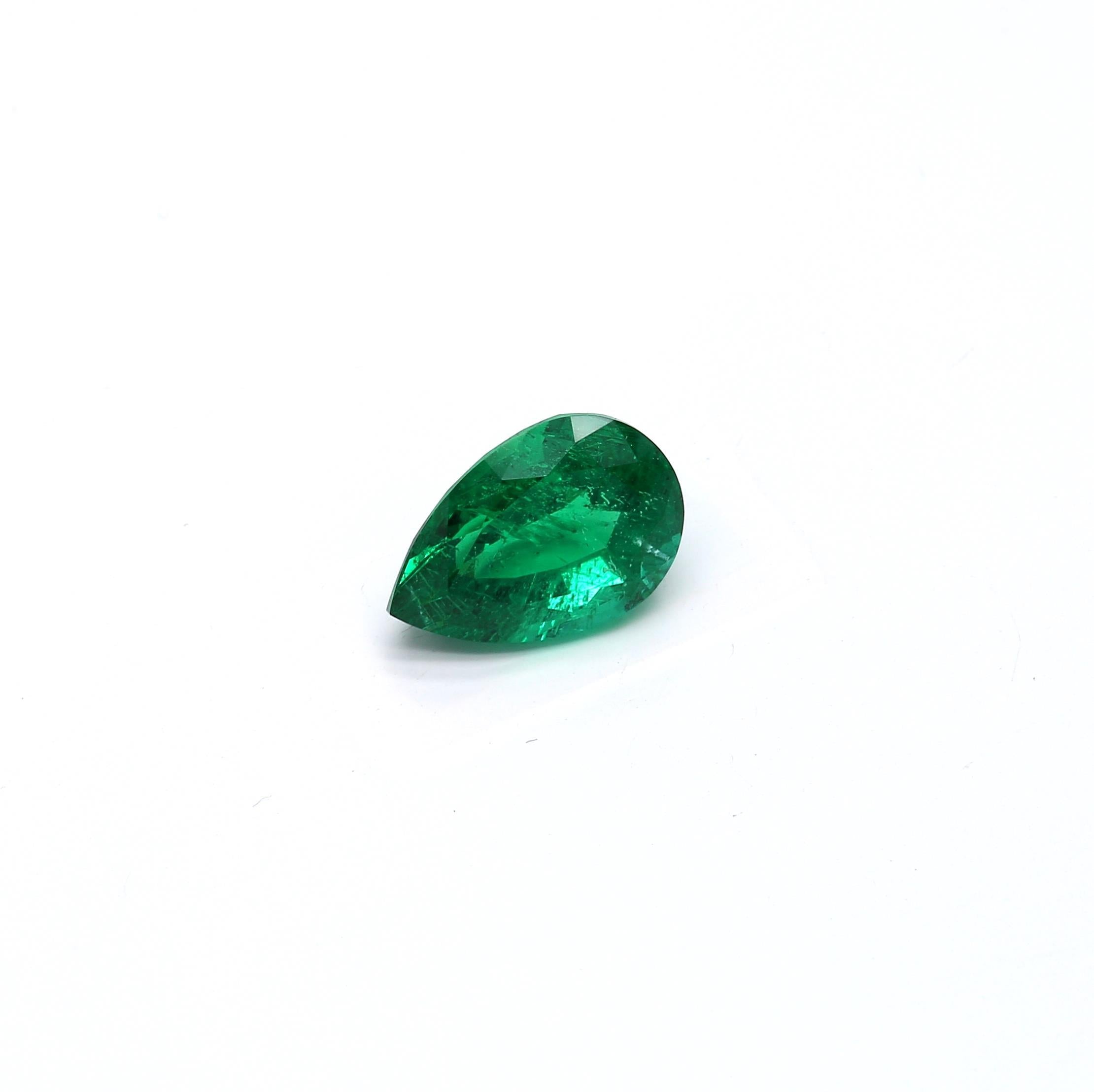 2.06 ct. Pear Shape Emerald GRS Minor