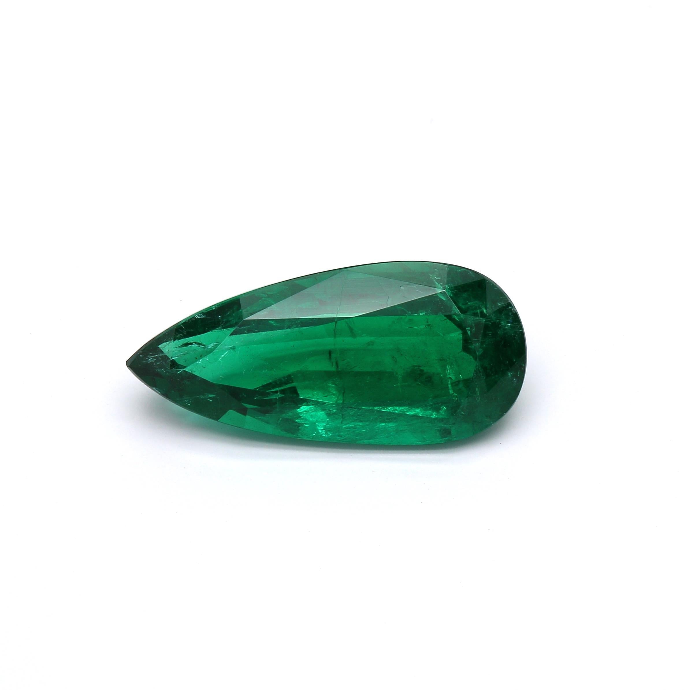 8.58 ct. Pear Shape Emerald GRS Minor