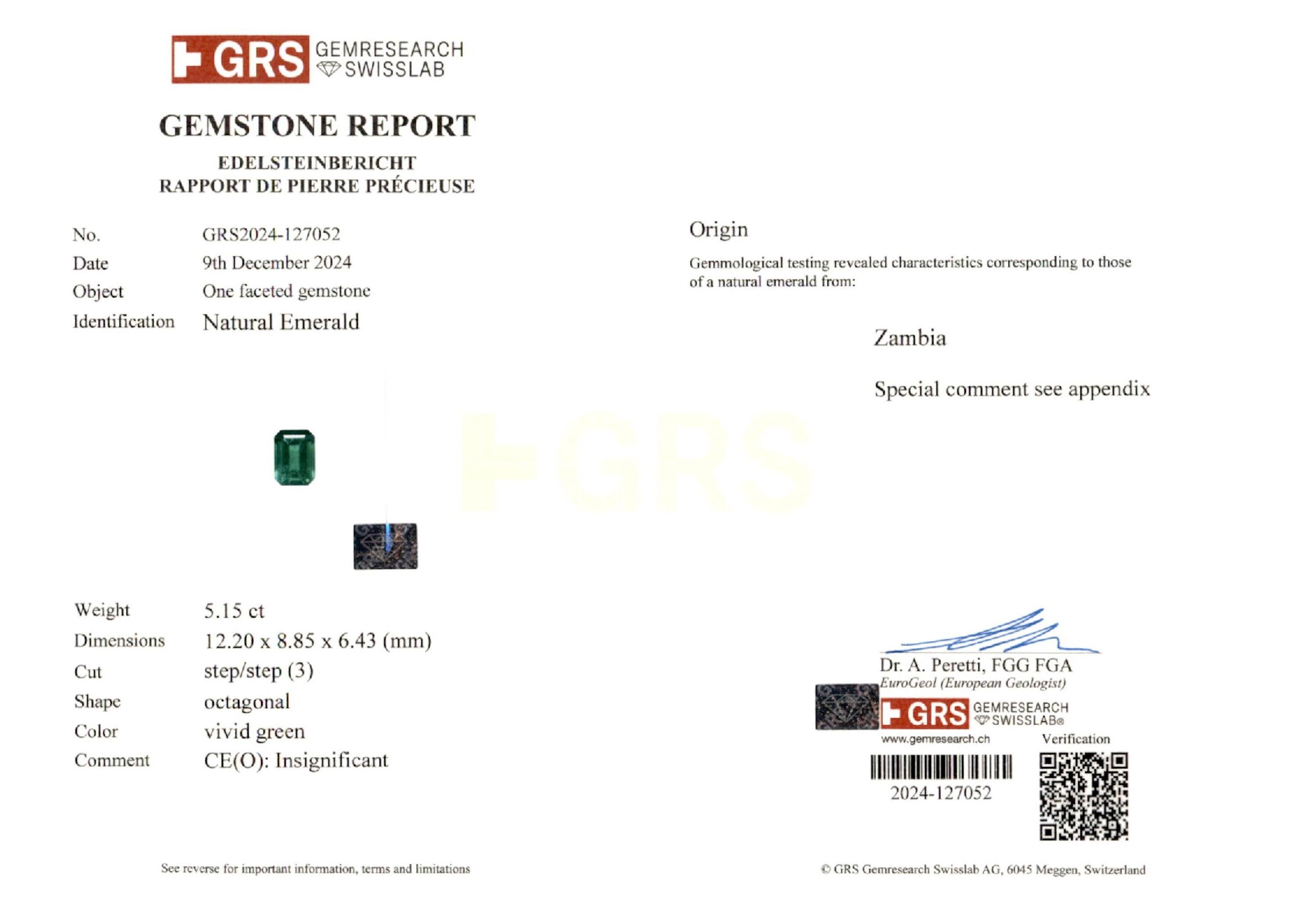 5.15 ct. Emerald GRS Insignificant