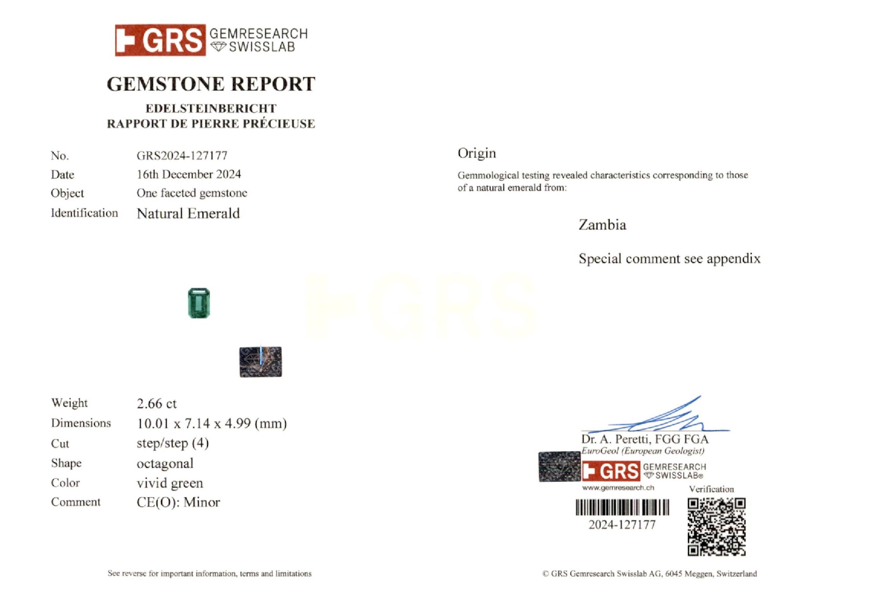2.66 ct. Emerald GRS Minor