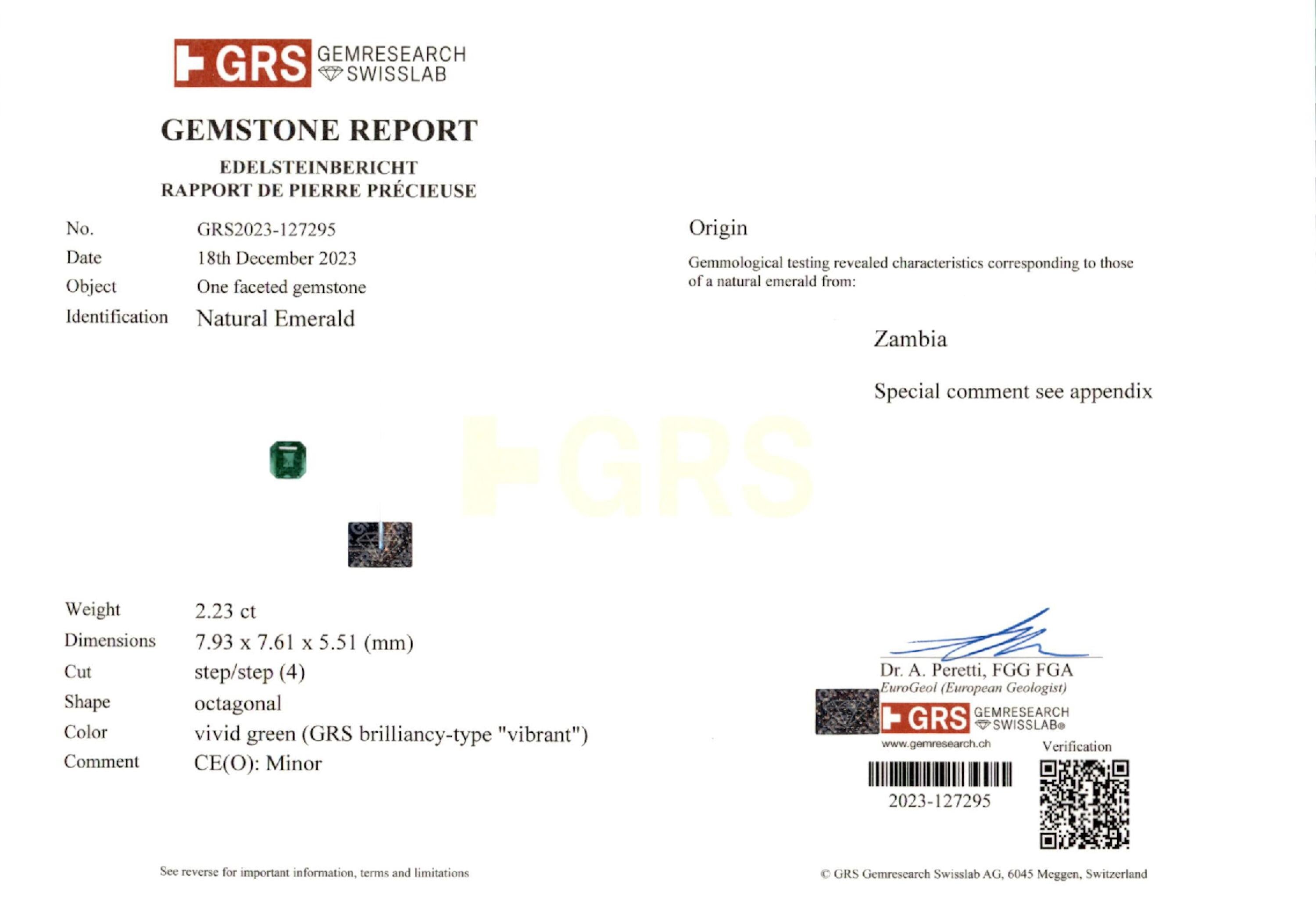 2.23 ct. Emerald GRS Minor
