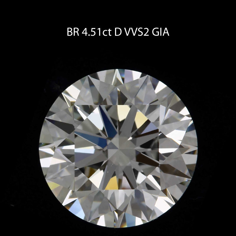 4.51ct BR D VVS2 EX GIA